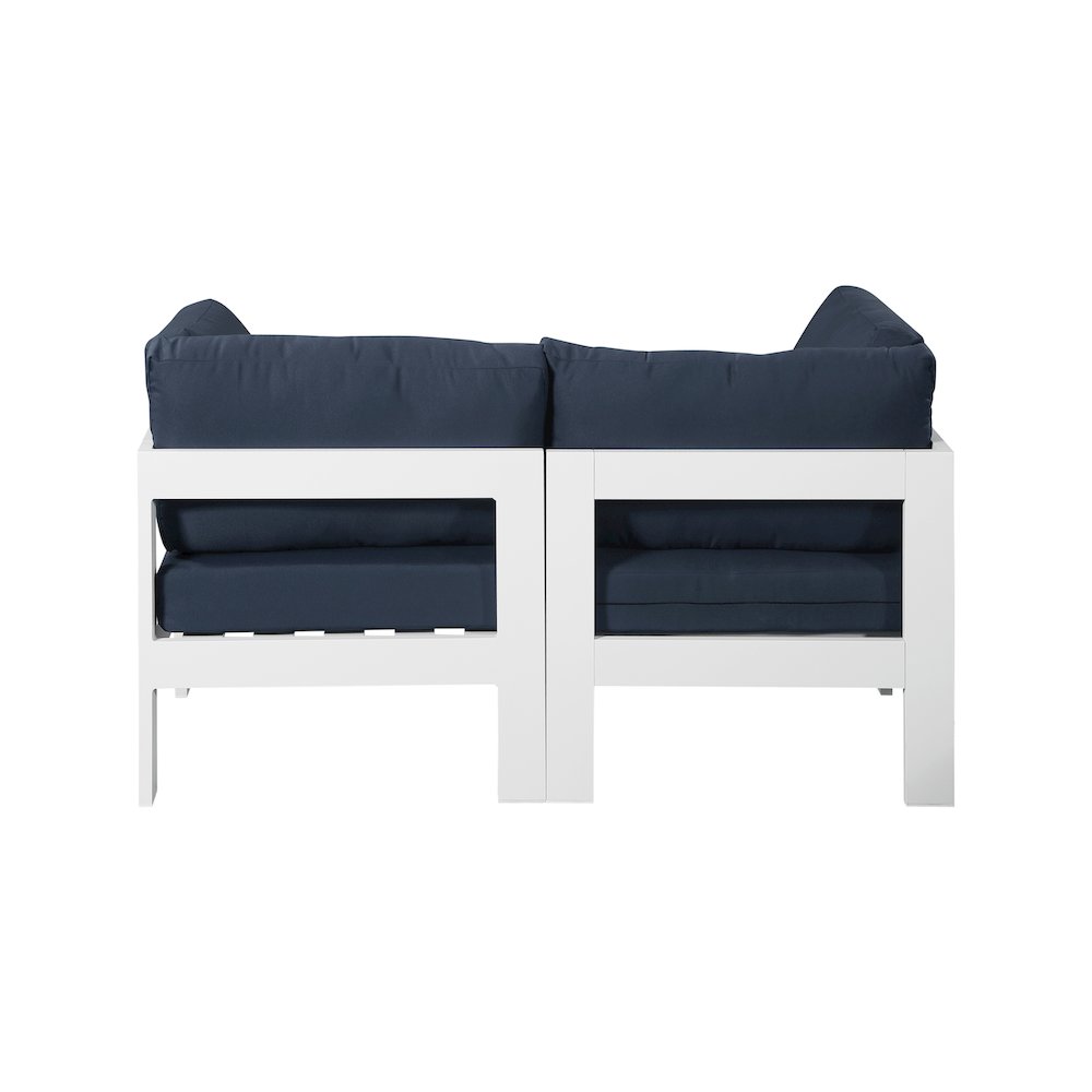 Nizuc Navy Water Resistant Fabric Outdoor Patio Modular Sofa. Picture 2