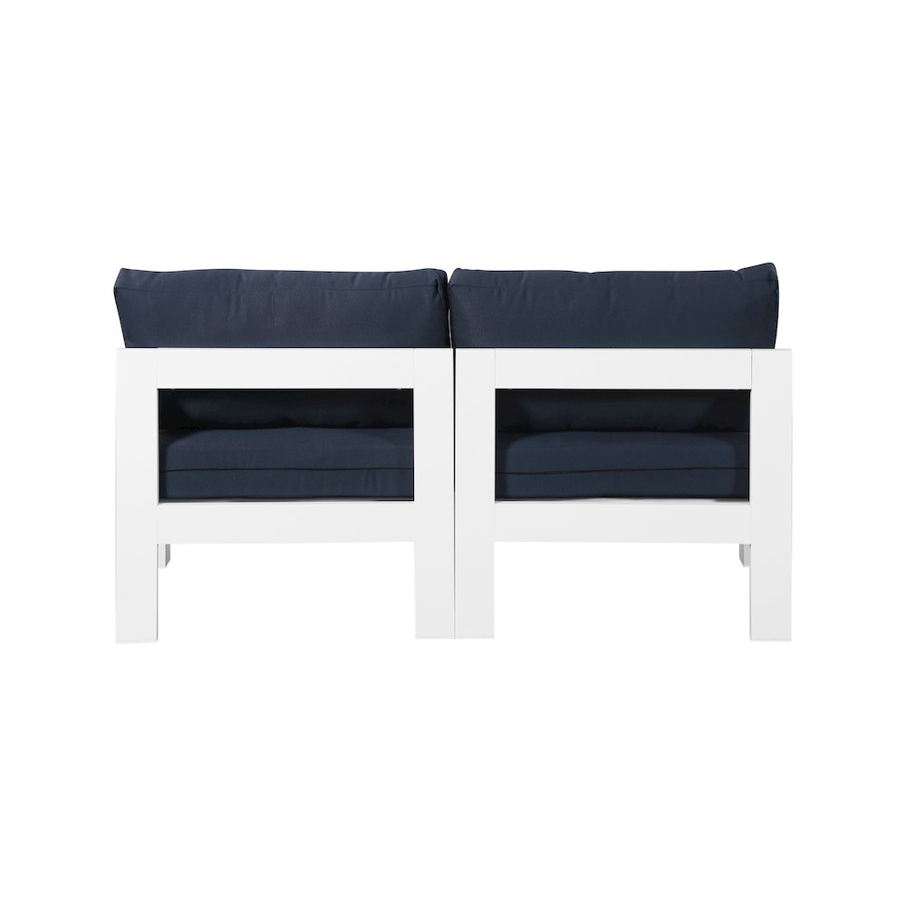 Nizuc Navy Water Resistant Fabric Outdoor Patio Modular Sofa. Picture 2