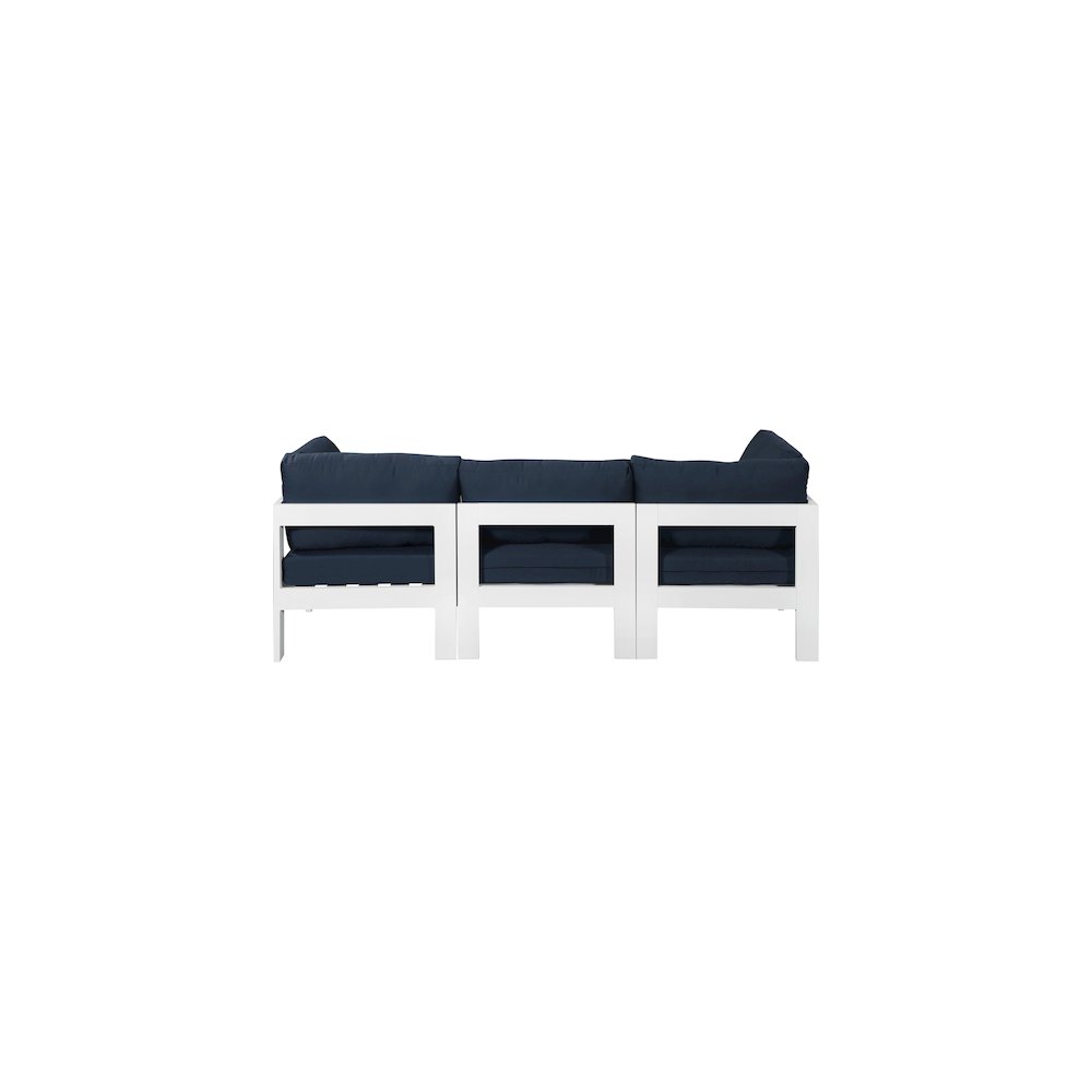Nizuc Navy Water Resistant Fabric Outdoor Patio Modular Sofa. Picture 2