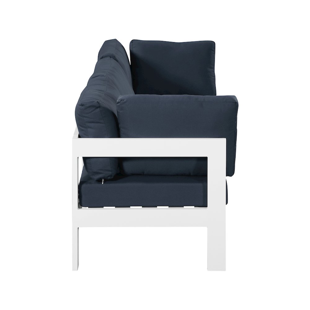 Nizuc Navy Water Resistant Fabric Outdoor Patio Modular Sofa. Picture 3