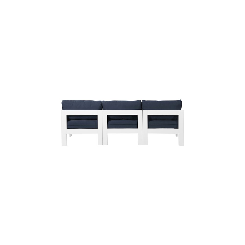 Nizuc Navy Water Resistant Fabric Outdoor Patio Modular Sofa. Picture 2