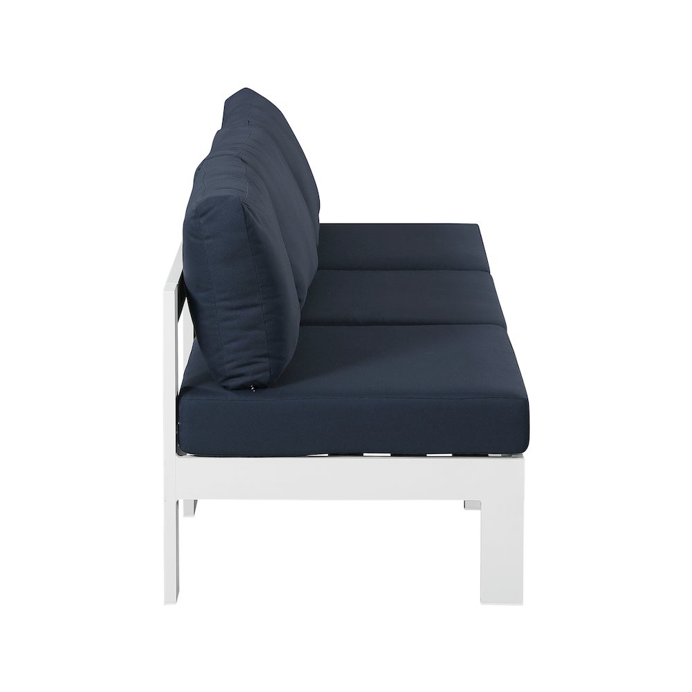 Nizuc Navy Water Resistant Fabric Outdoor Patio Modular Sofa. Picture 3