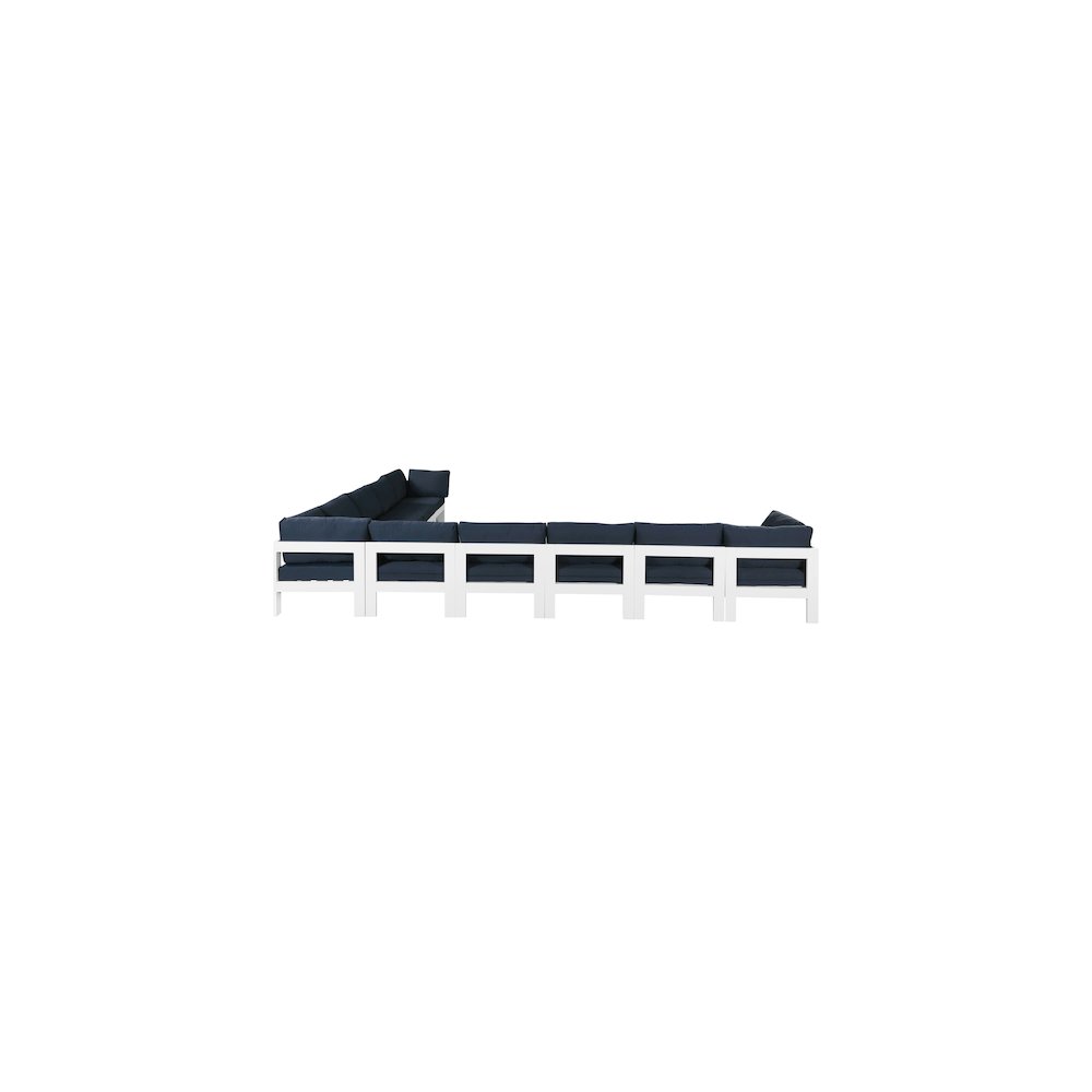 Nizuc Navy Water Resistant Fabric Outdoor Patio Modular Sectional. Picture 3