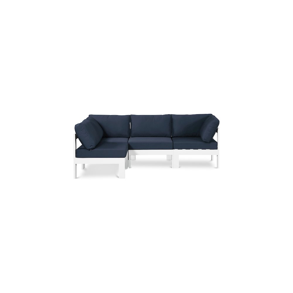 Nizuc Navy Water Resistant Fabric Outdoor Patio Modular Sectional. Picture 1