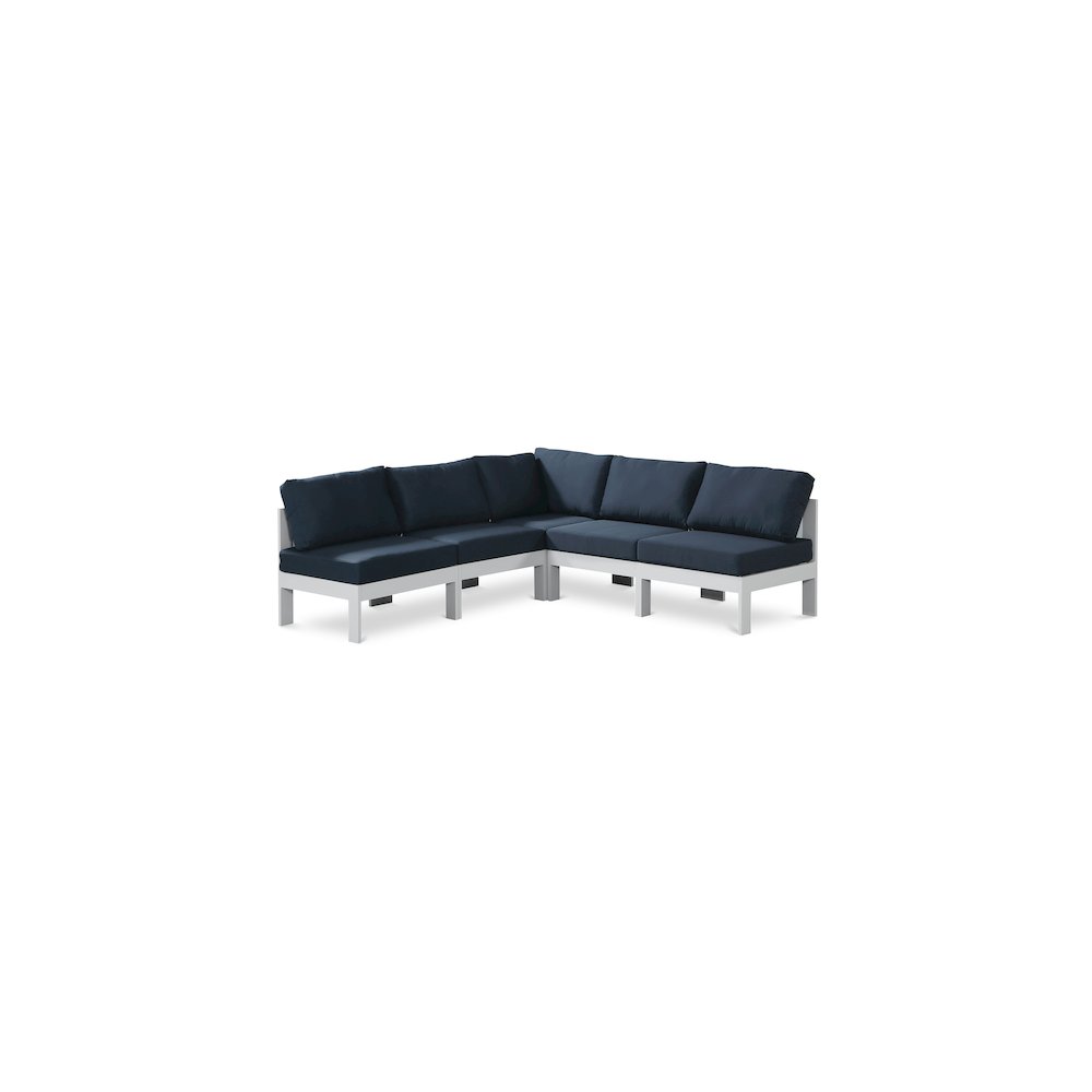 Nizuc Navy Water Resistant Fabric Outdoor Patio Modular Sectional. Picture 1