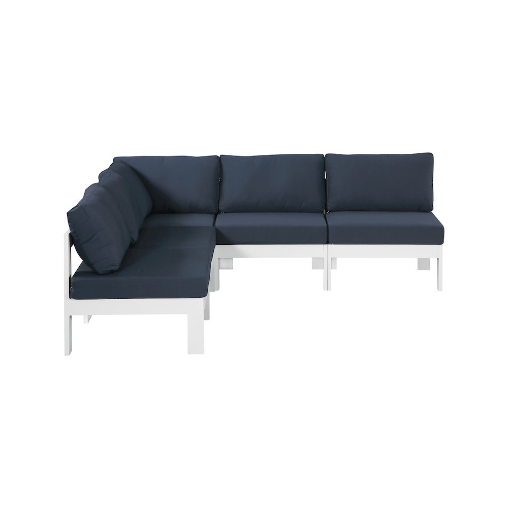 Nizuc Navy Water Resistant Fabric Outdoor Patio Modular Sectional. Picture 4