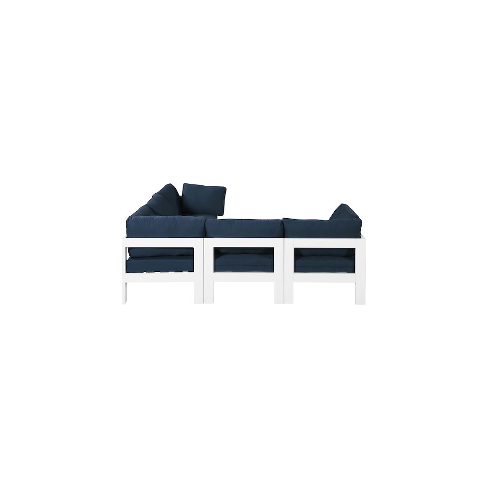 Nizuc Navy Water Resistant Fabric Outdoor Patio Modular Sectional. Picture 3