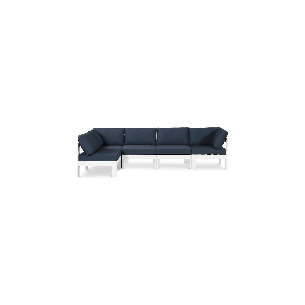 Nizuc Navy Water Resistant Fabric Outdoor Patio Modular Sectional. Picture 1