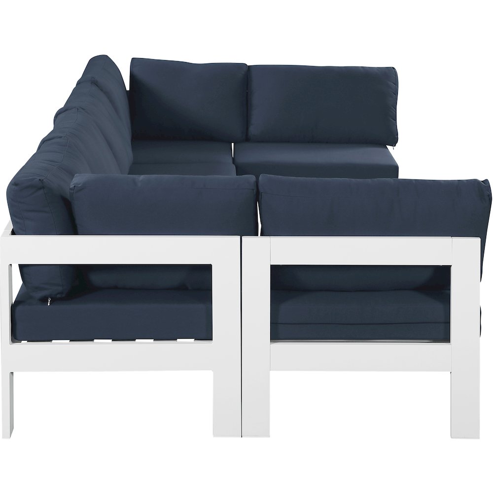 Nizuc Navy Water Resistant Fabric Outdoor Patio Modular Sectional. Picture 3