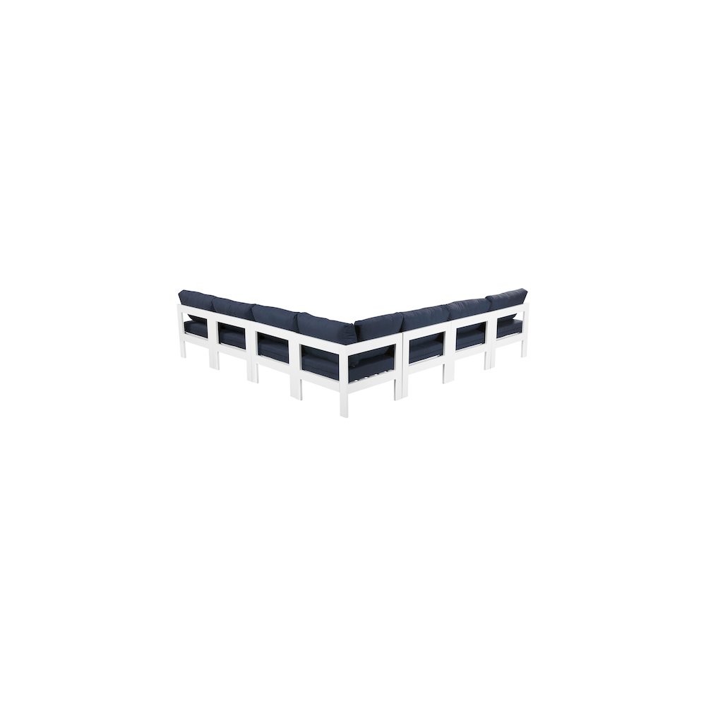 Nizuc Navy Water Resistant Fabric Outdoor Patio Modular Sectional. Picture 2