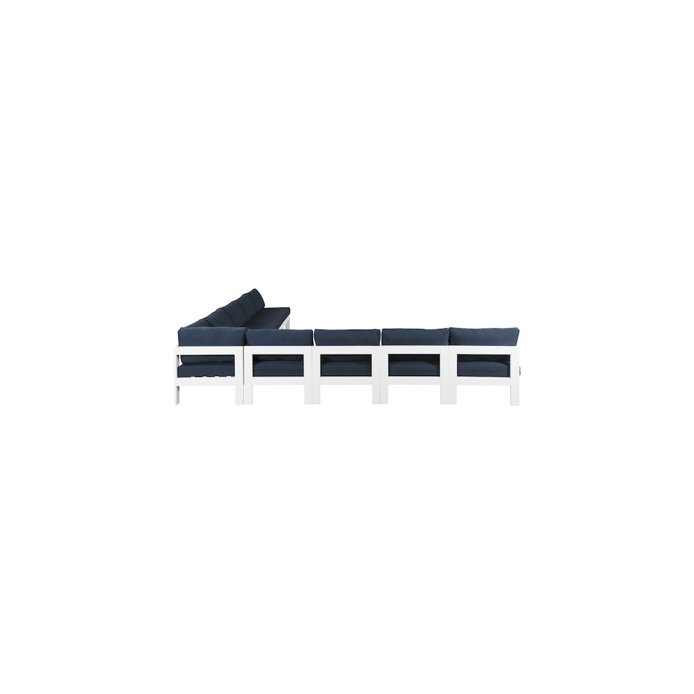 Nizuc Navy Water Resistant Fabric Outdoor Patio Modular Sectional. Picture 3