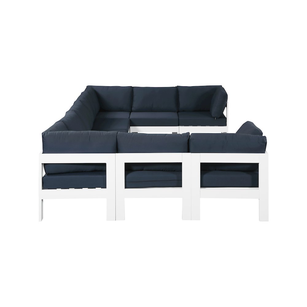 Nizuc Navy Water Resistant Fabric Outdoor Patio Modular Sectional. Picture 3