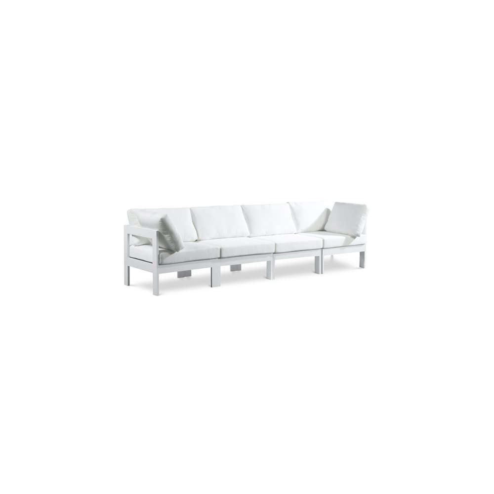 Nizuc White Water Resistant Fabric Outdoor Patio Modular Sofa. Picture 1