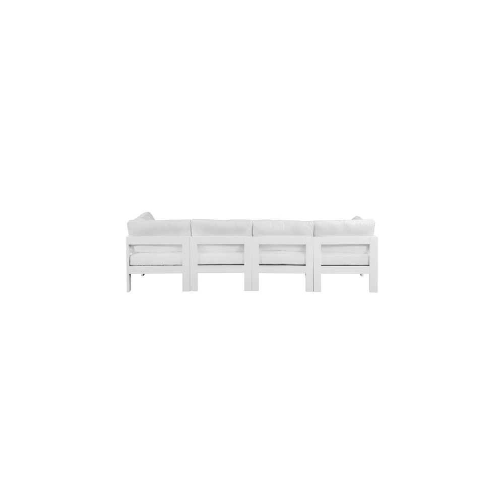 Nizuc White Water Resistant Fabric Outdoor Patio Modular Sofa. Picture 2