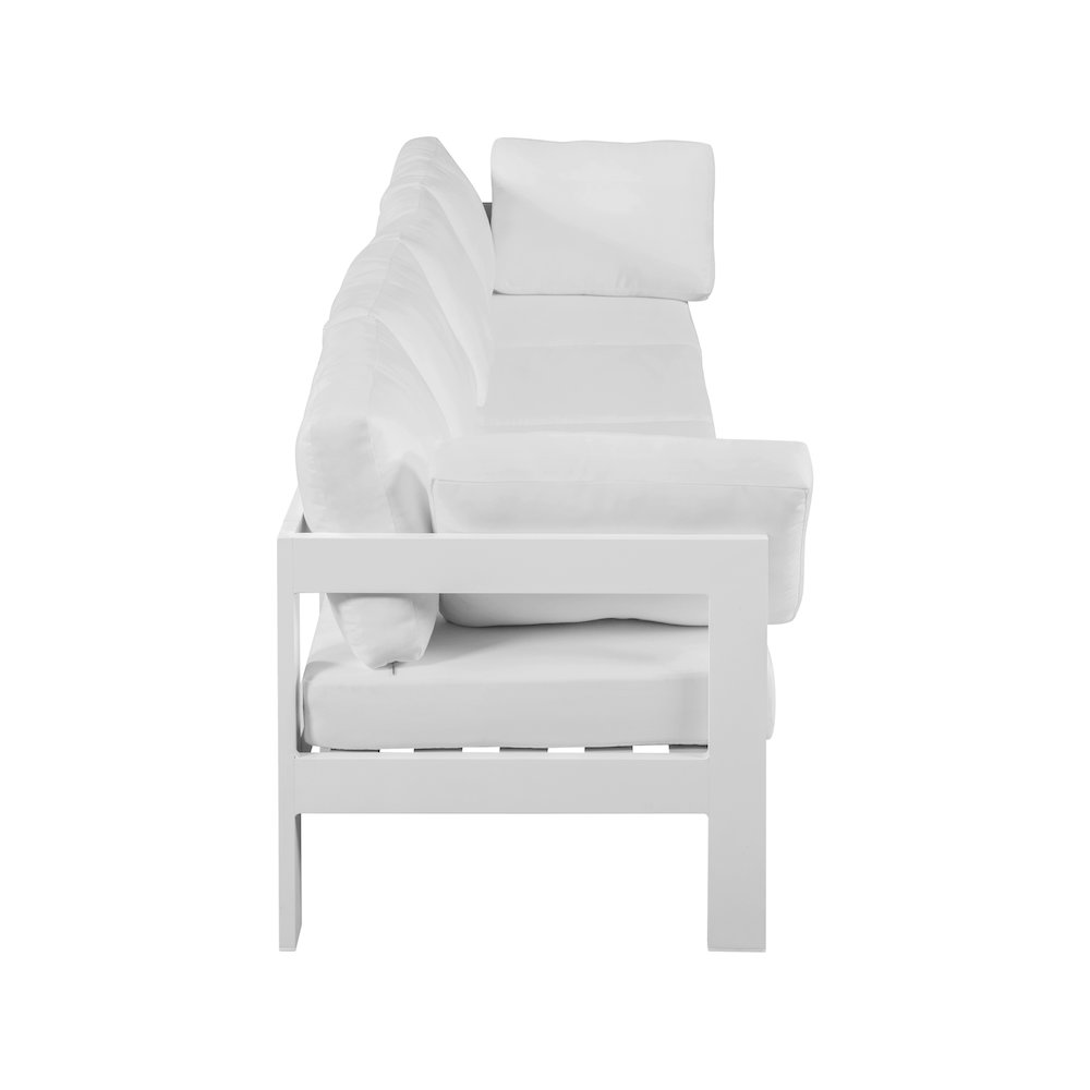 Nizuc White Water Resistant Fabric Outdoor Patio Modular Sofa. Picture 3