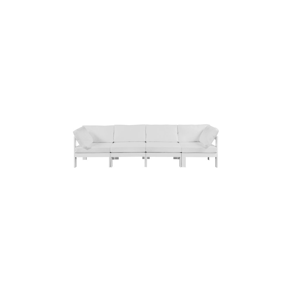 Nizuc White Water Resistant Fabric Outdoor Patio Modular Sofa. Picture 4