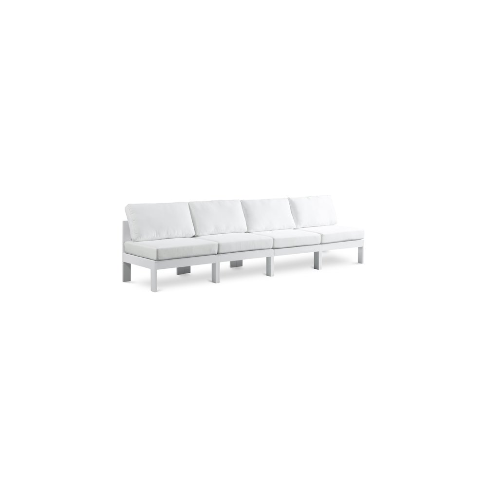 Nizuc White Water Resistant Fabric Outdoor Patio Modular Sofa. Picture 1