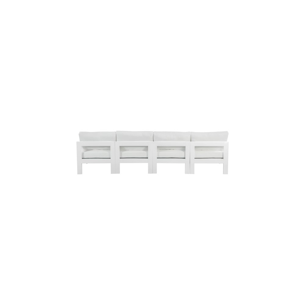 Nizuc White Water Resistant Fabric Outdoor Patio Modular Sofa. Picture 2
