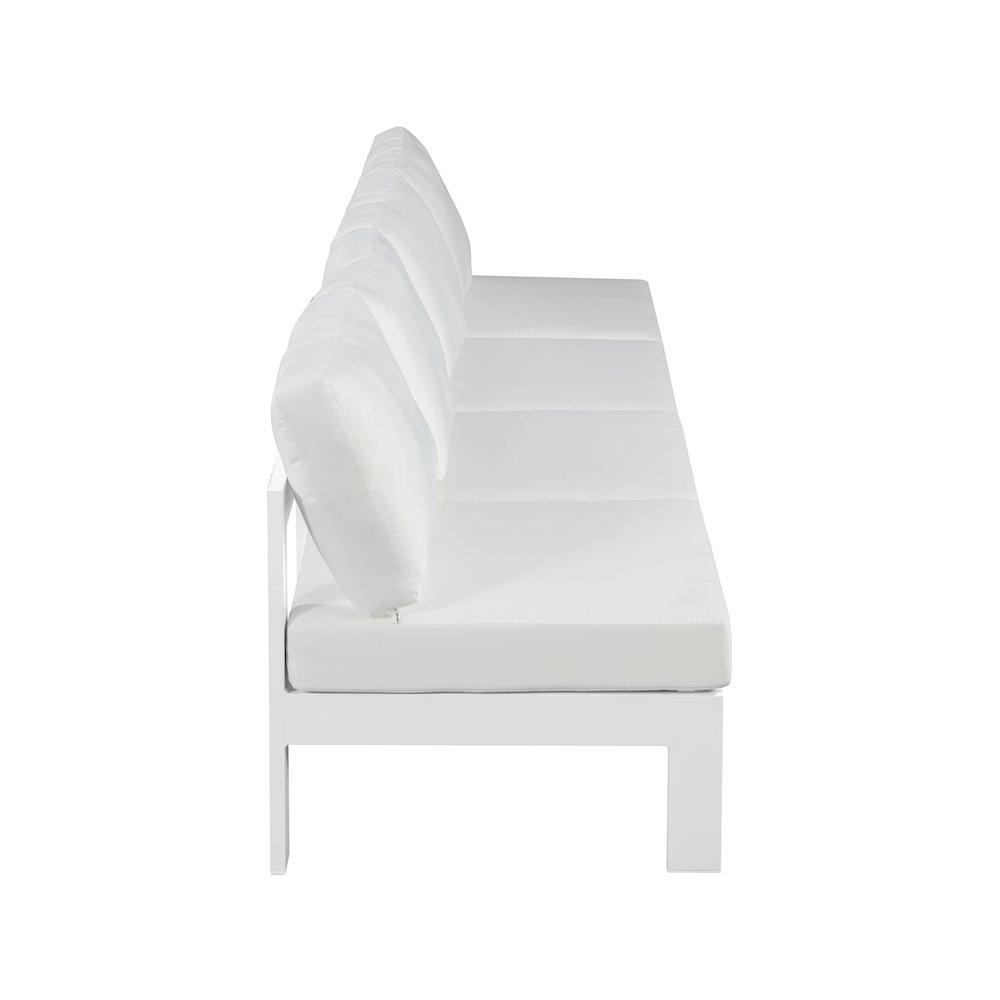 Nizuc White Water Resistant Fabric Outdoor Patio Modular Sofa. Picture 3