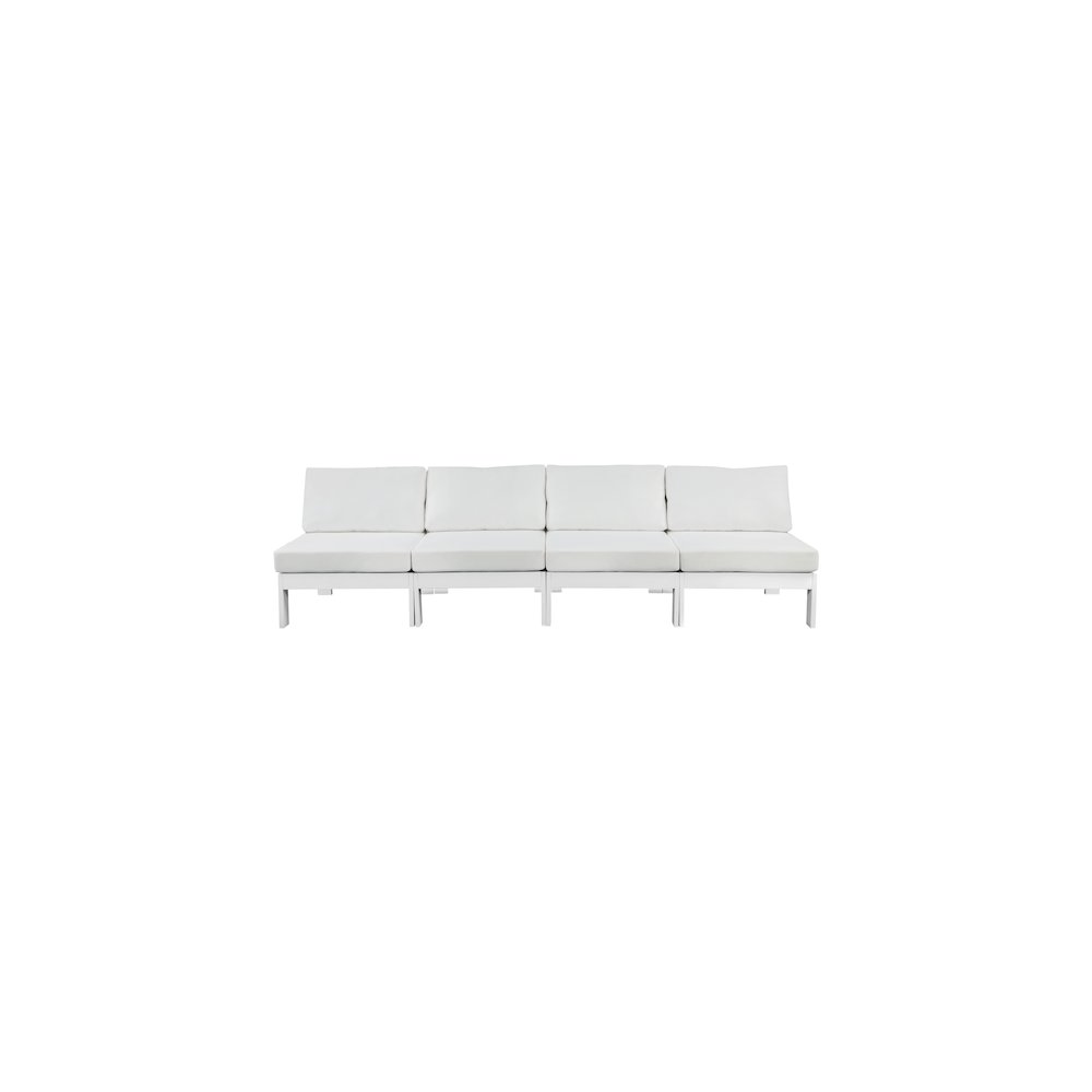 Nizuc White Water Resistant Fabric Outdoor Patio Modular Sofa. Picture 4