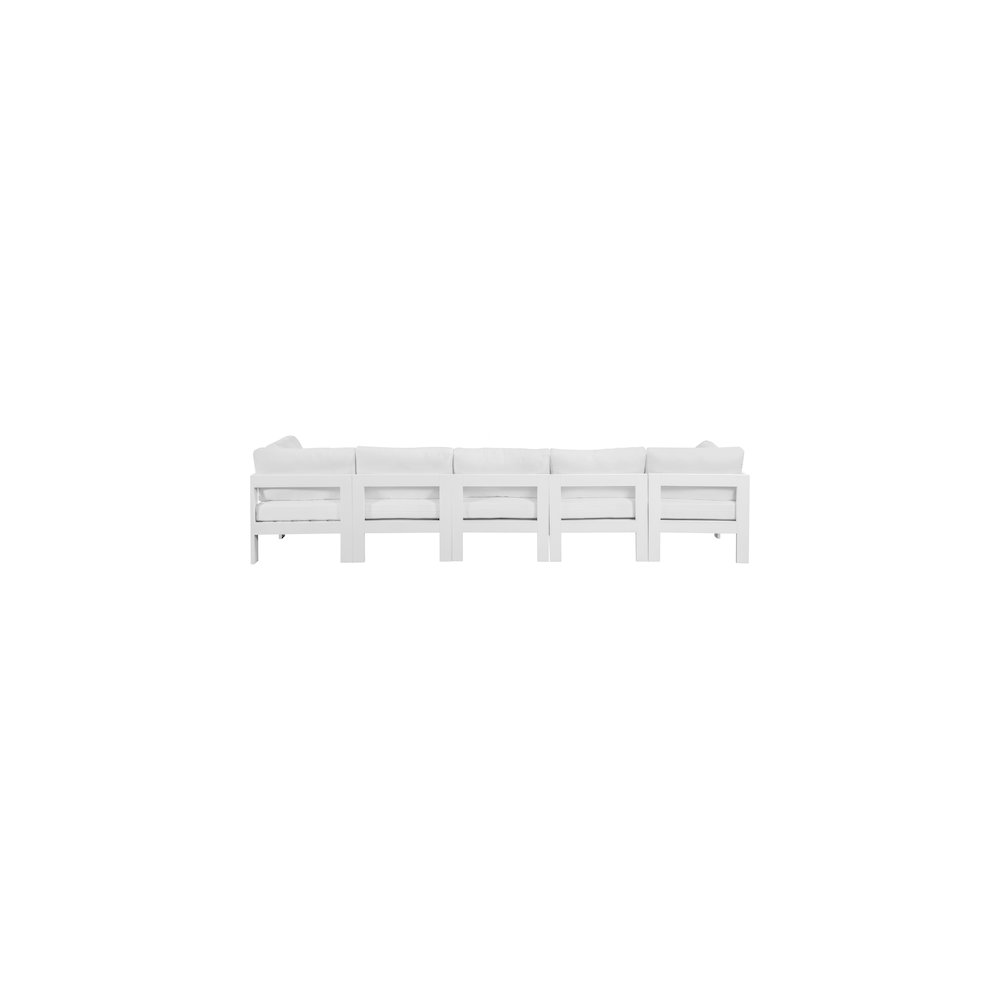 Nizuc White Water Resistant Fabric Outdoor Patio Modular Sofa. Picture 2