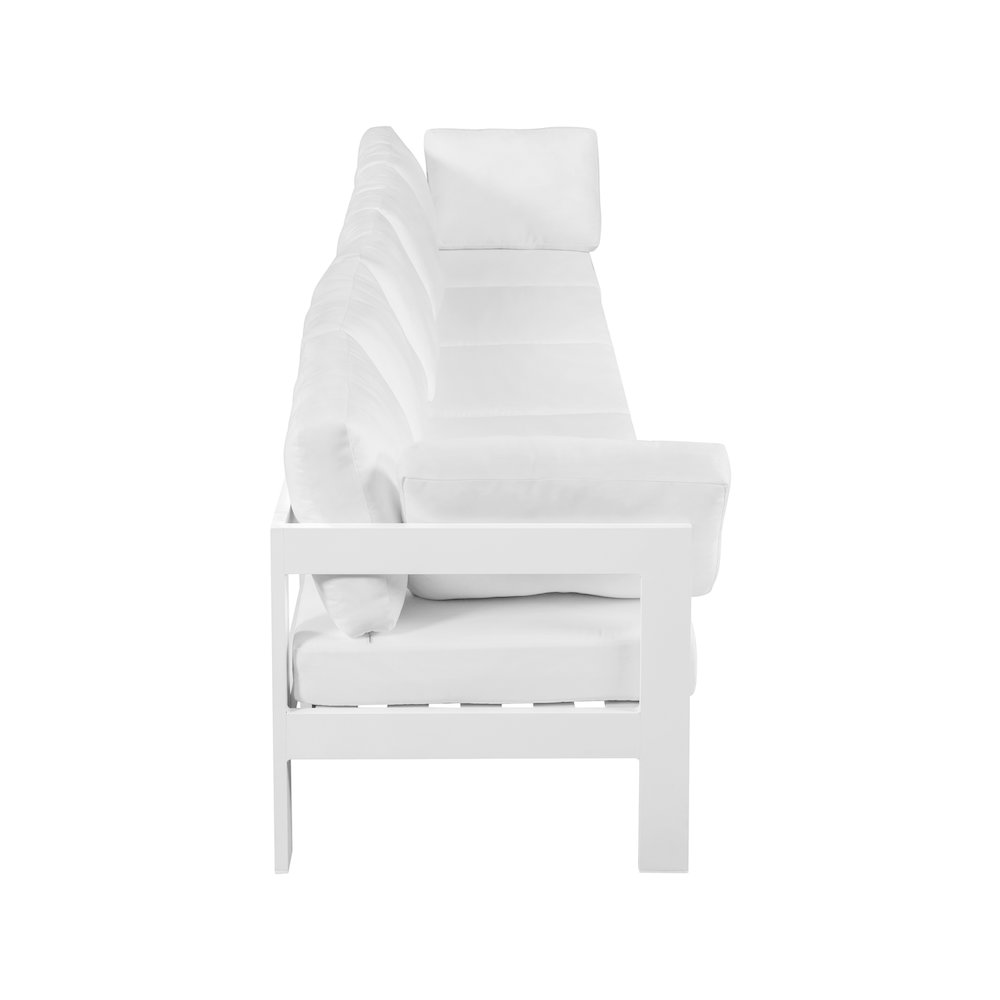 Nizuc White Water Resistant Fabric Outdoor Patio Modular Sofa. Picture 3