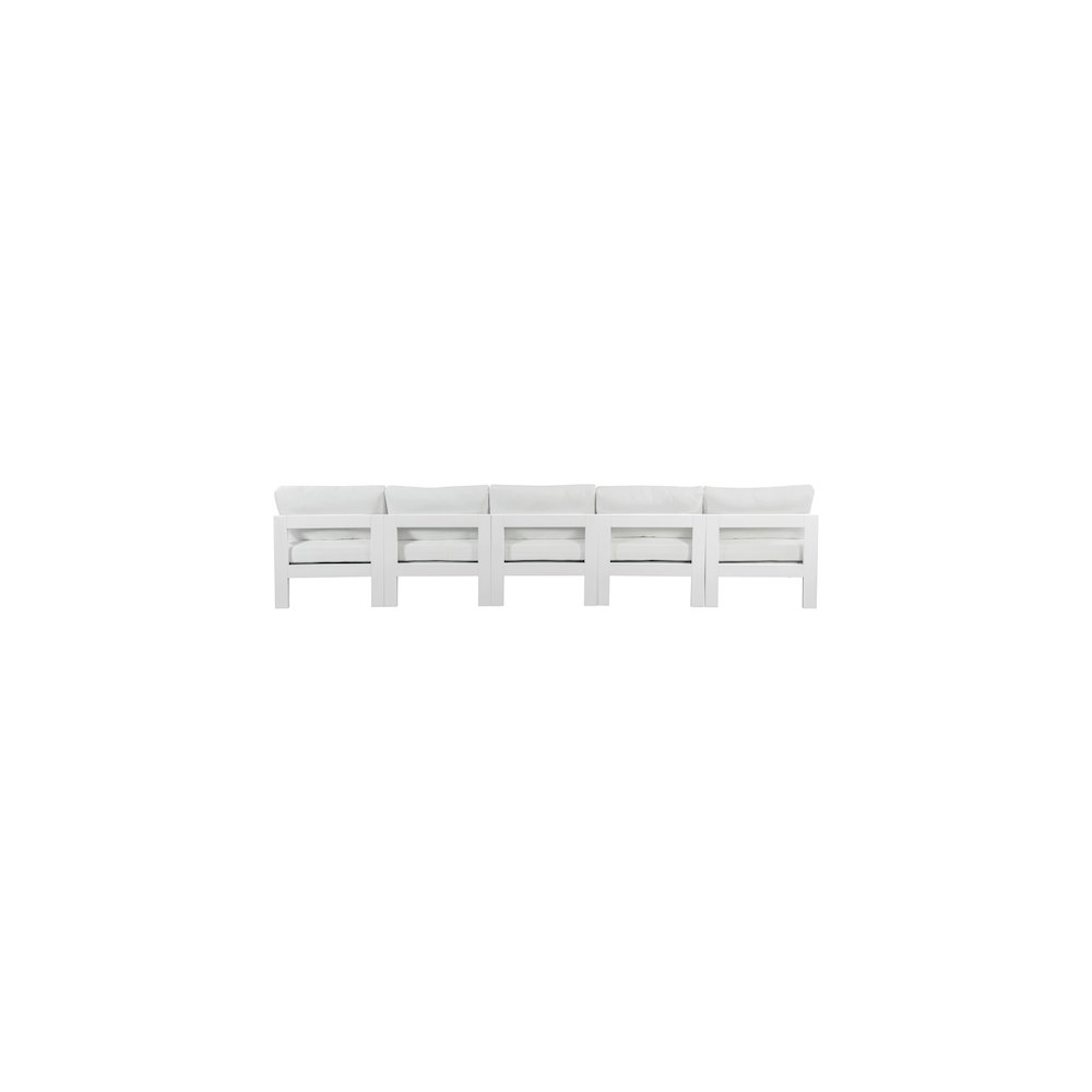 Nizuc White Water Resistant Fabric Outdoor Patio Modular Sofa. Picture 2
