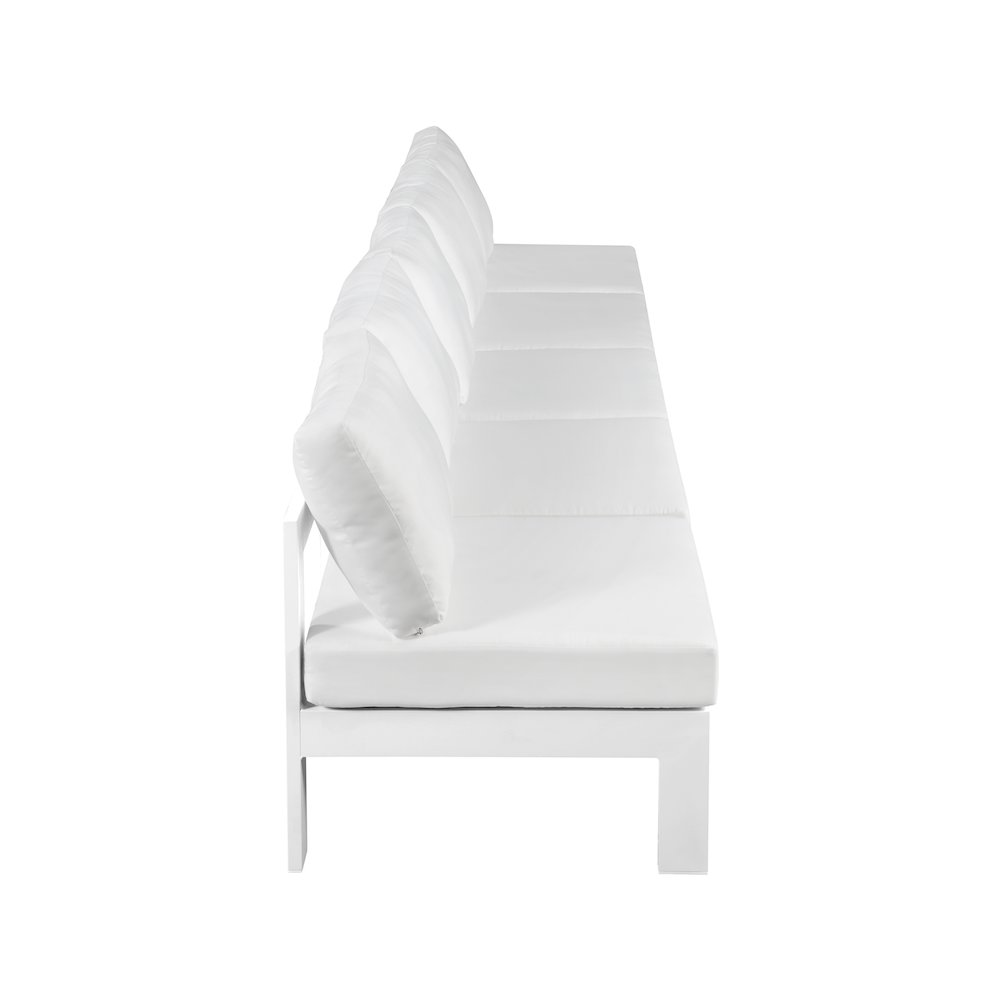 Nizuc White Water Resistant Fabric Outdoor Patio Modular Sofa. Picture 3