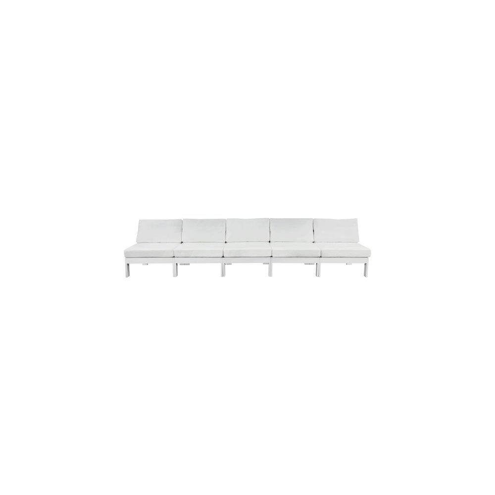 Nizuc White Water Resistant Fabric Outdoor Patio Modular Sofa. Picture 4