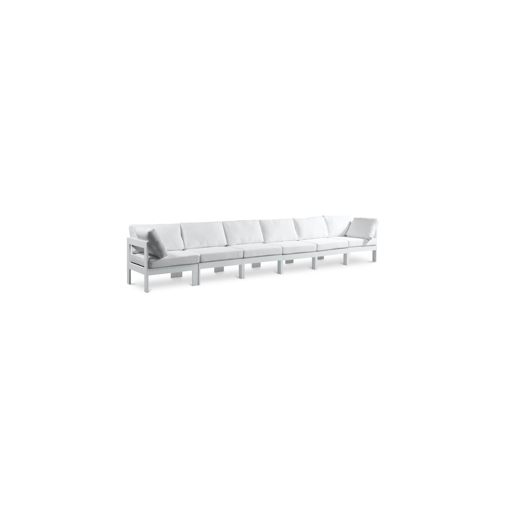 Nizuc White Water Resistant Fabric Outdoor Patio Modular Sofa. Picture 1