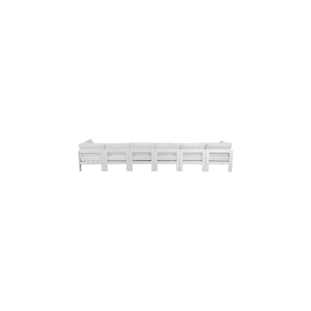 Nizuc White Water Resistant Fabric Outdoor Patio Modular Sofa. Picture 2