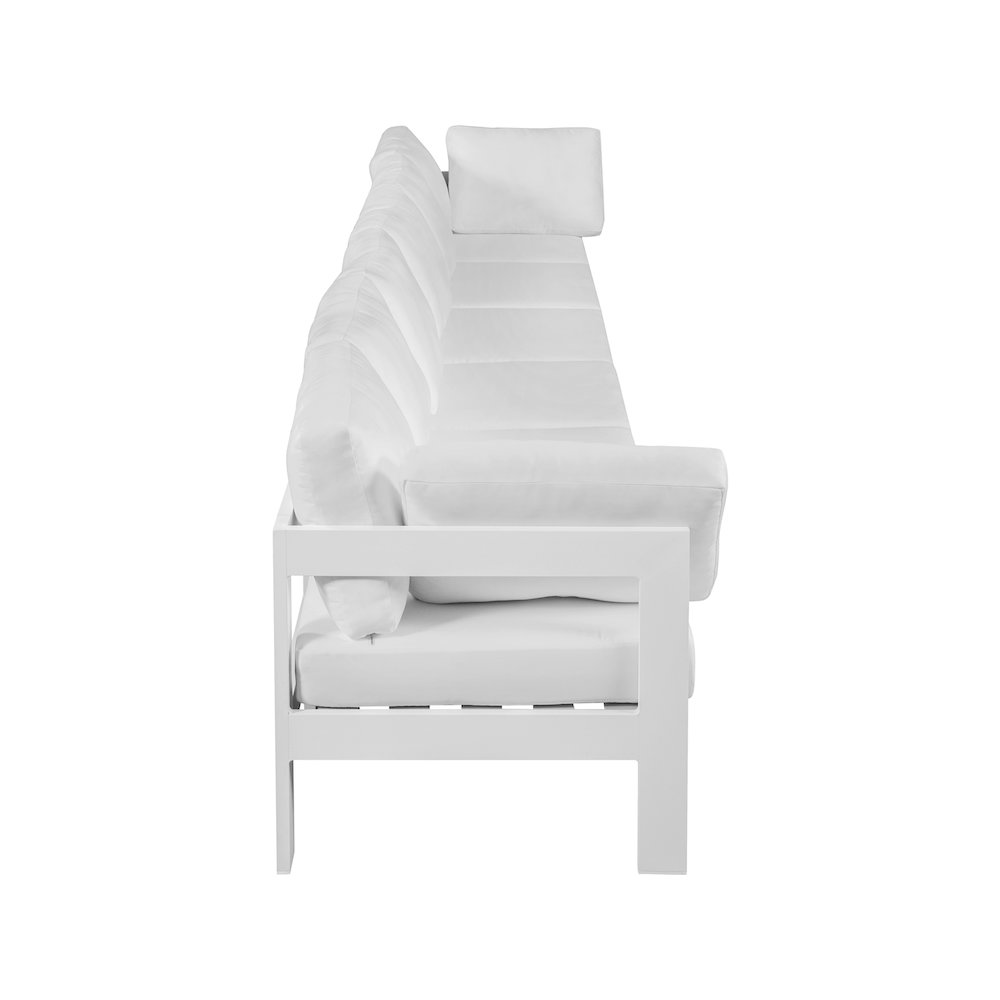 Nizuc White Water Resistant Fabric Outdoor Patio Modular Sofa. Picture 3