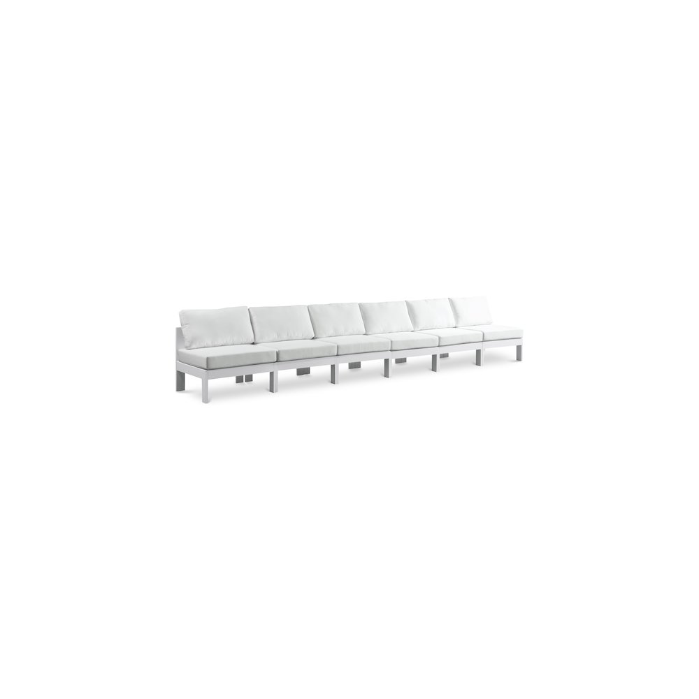 Nizuc White Water Resistant Fabric Outdoor Patio Modular Sofa. Picture 1