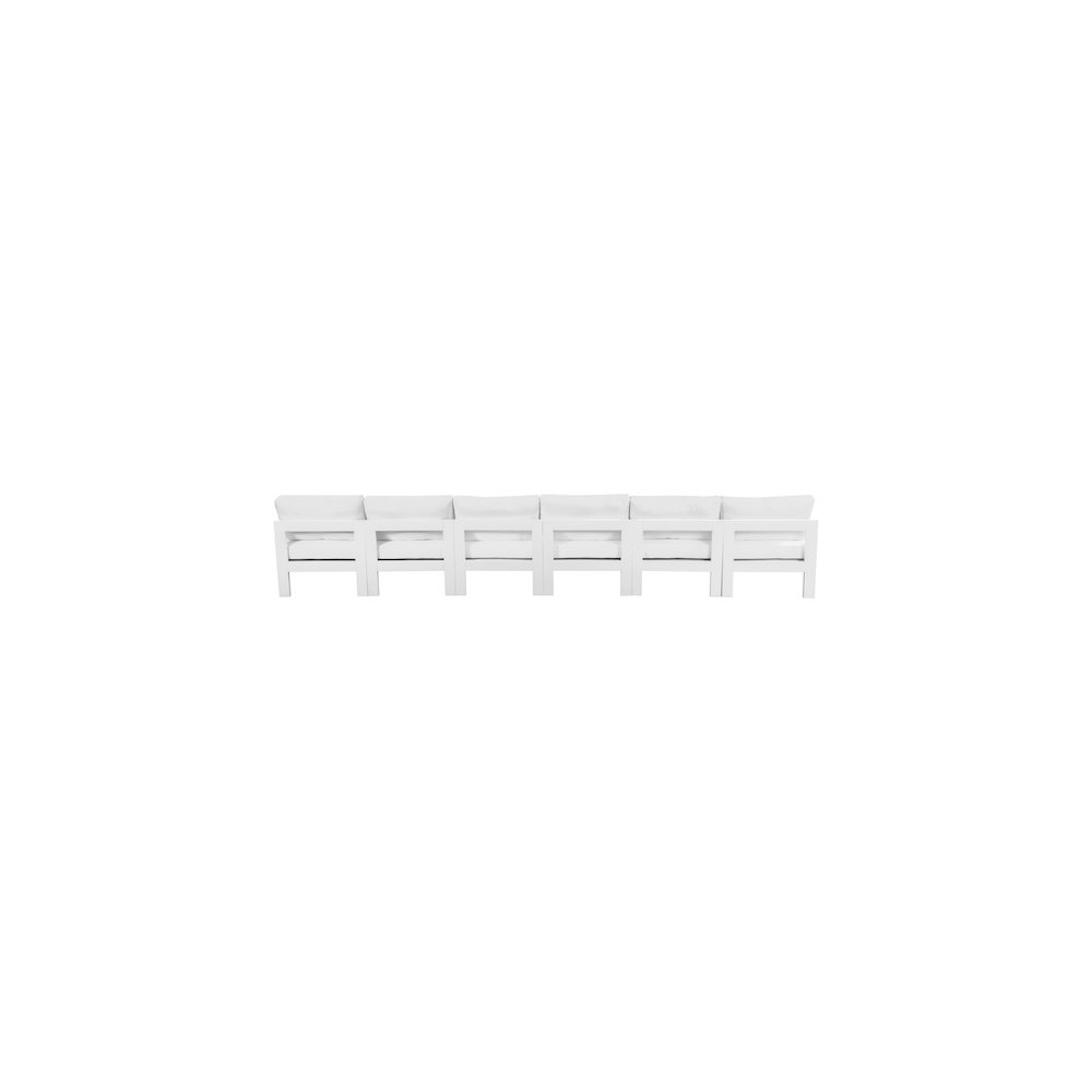 Nizuc White Water Resistant Fabric Outdoor Patio Modular Sofa. Picture 2