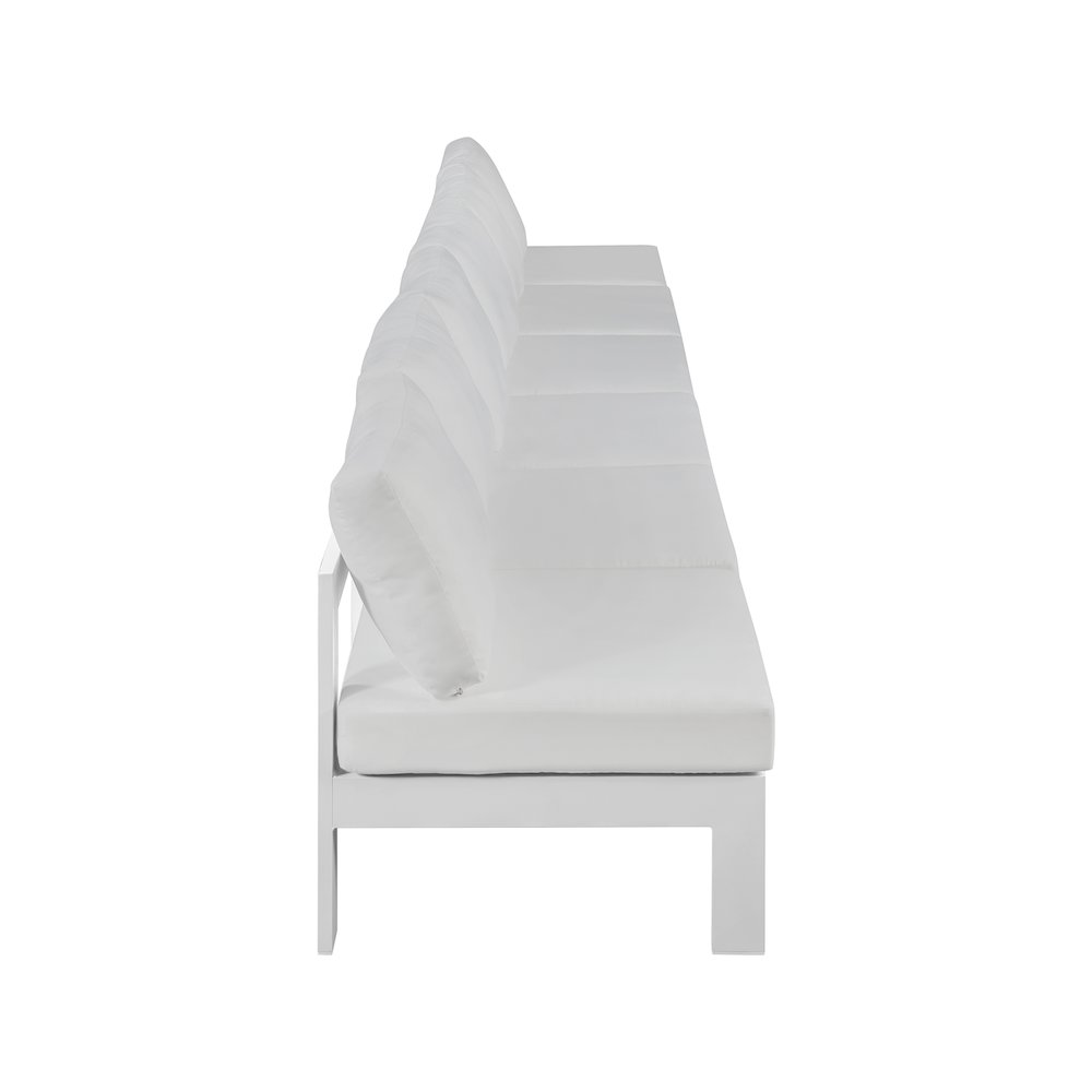 Nizuc White Water Resistant Fabric Outdoor Patio Modular Sofa. Picture 3