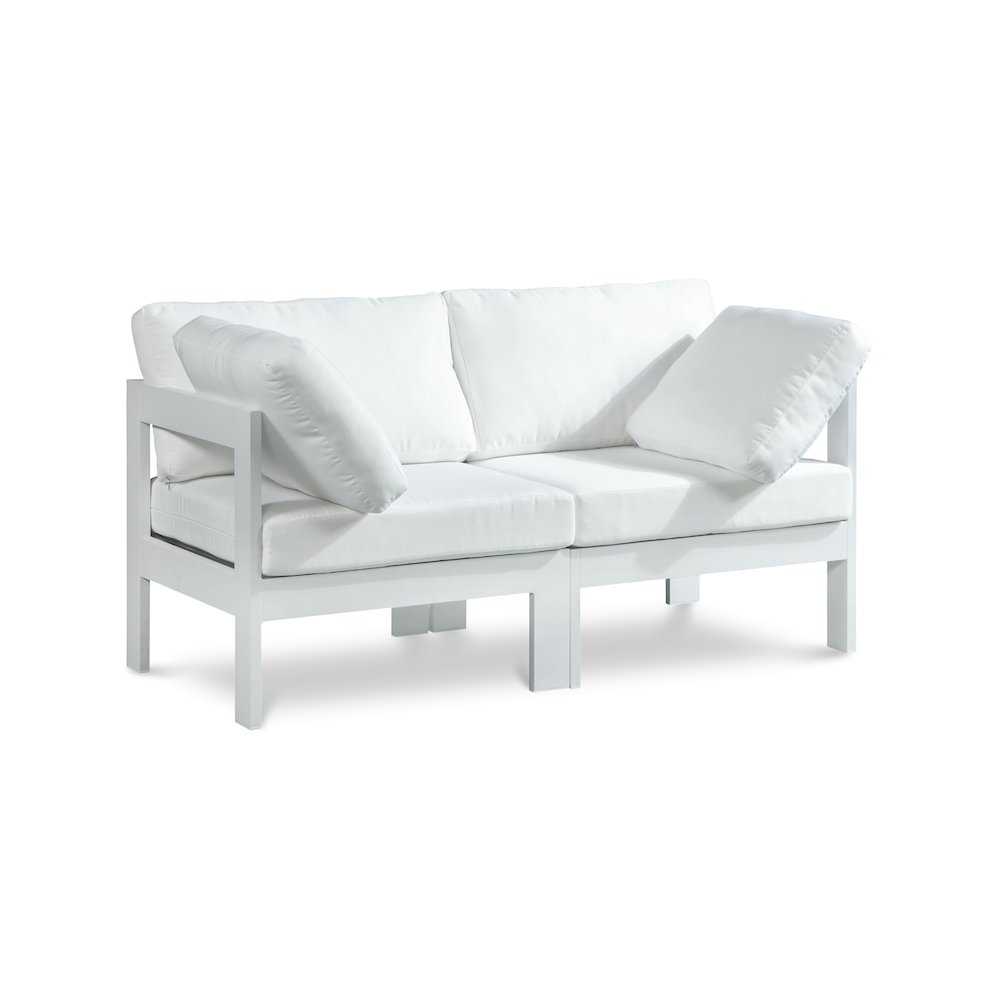 Nizuc White Water Resistant Fabric Outdoor Patio Modular Sofa. Picture 1