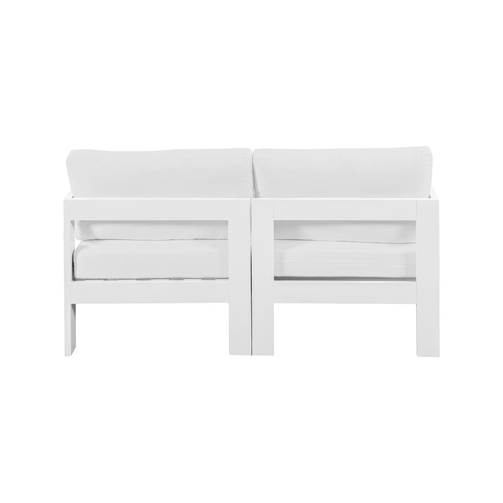 Nizuc White Water Resistant Fabric Outdoor Patio Modular Sofa. Picture 2