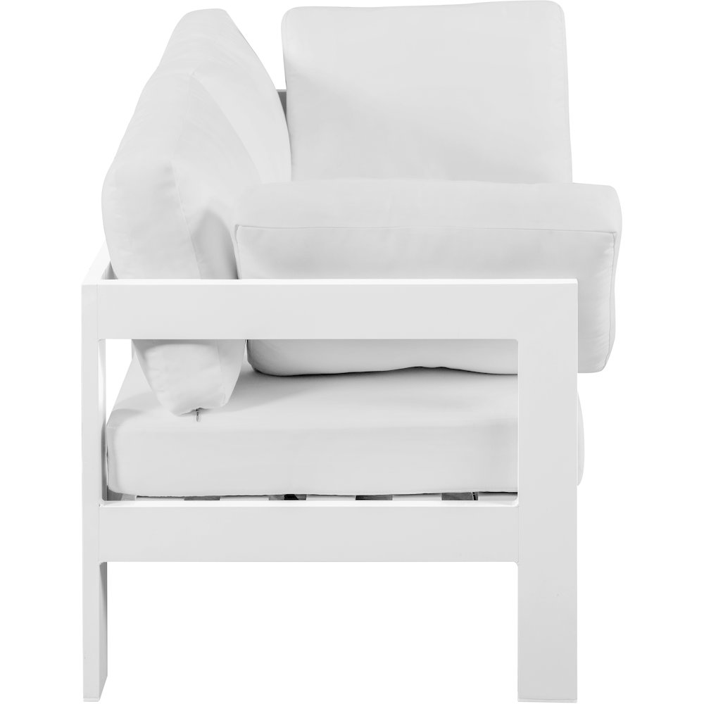 Nizuc White Water Resistant Fabric Outdoor Patio Modular Sofa. Picture 3