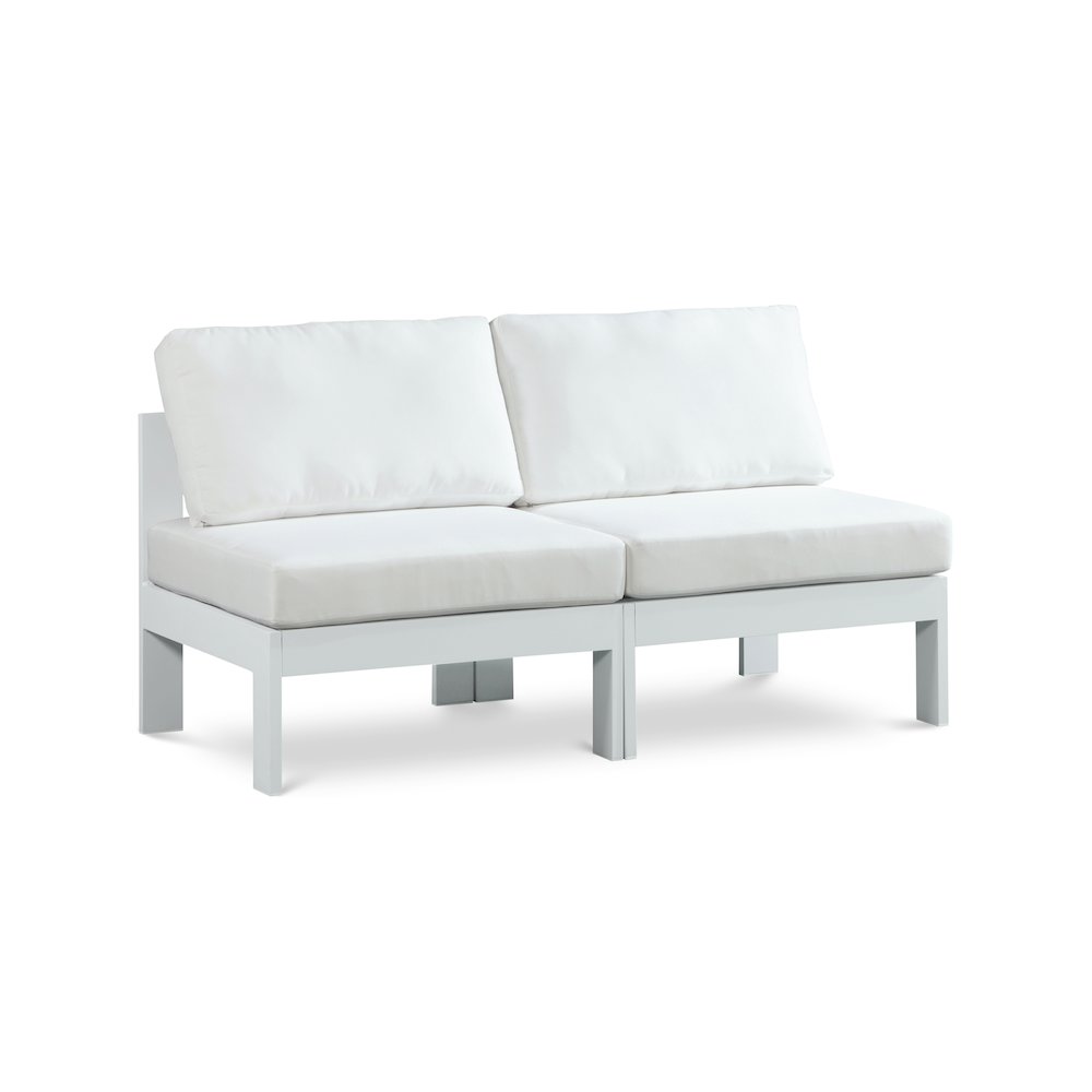Nizuc White Water Resistant Fabric Outdoor Patio Modular Sofa. Picture 1