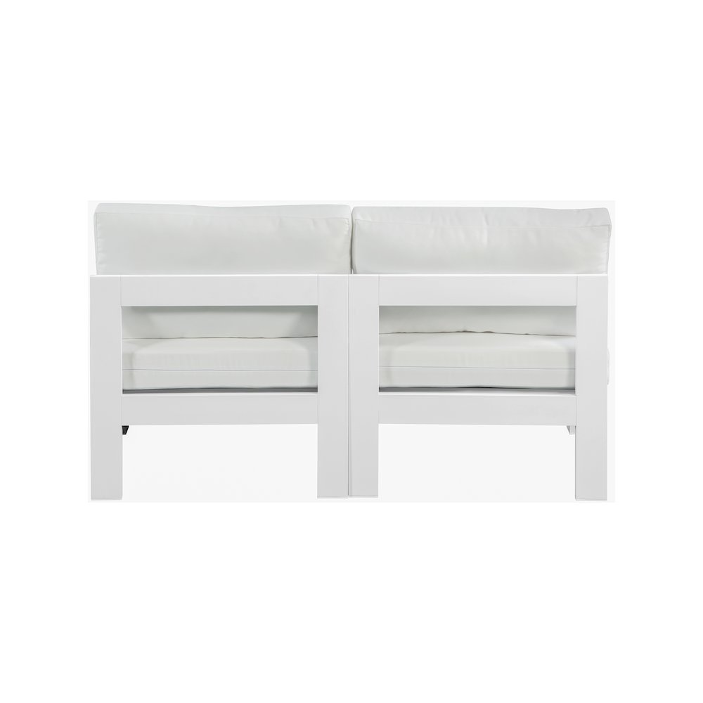 Nizuc White Water Resistant Fabric Outdoor Patio Modular Sofa. Picture 2
