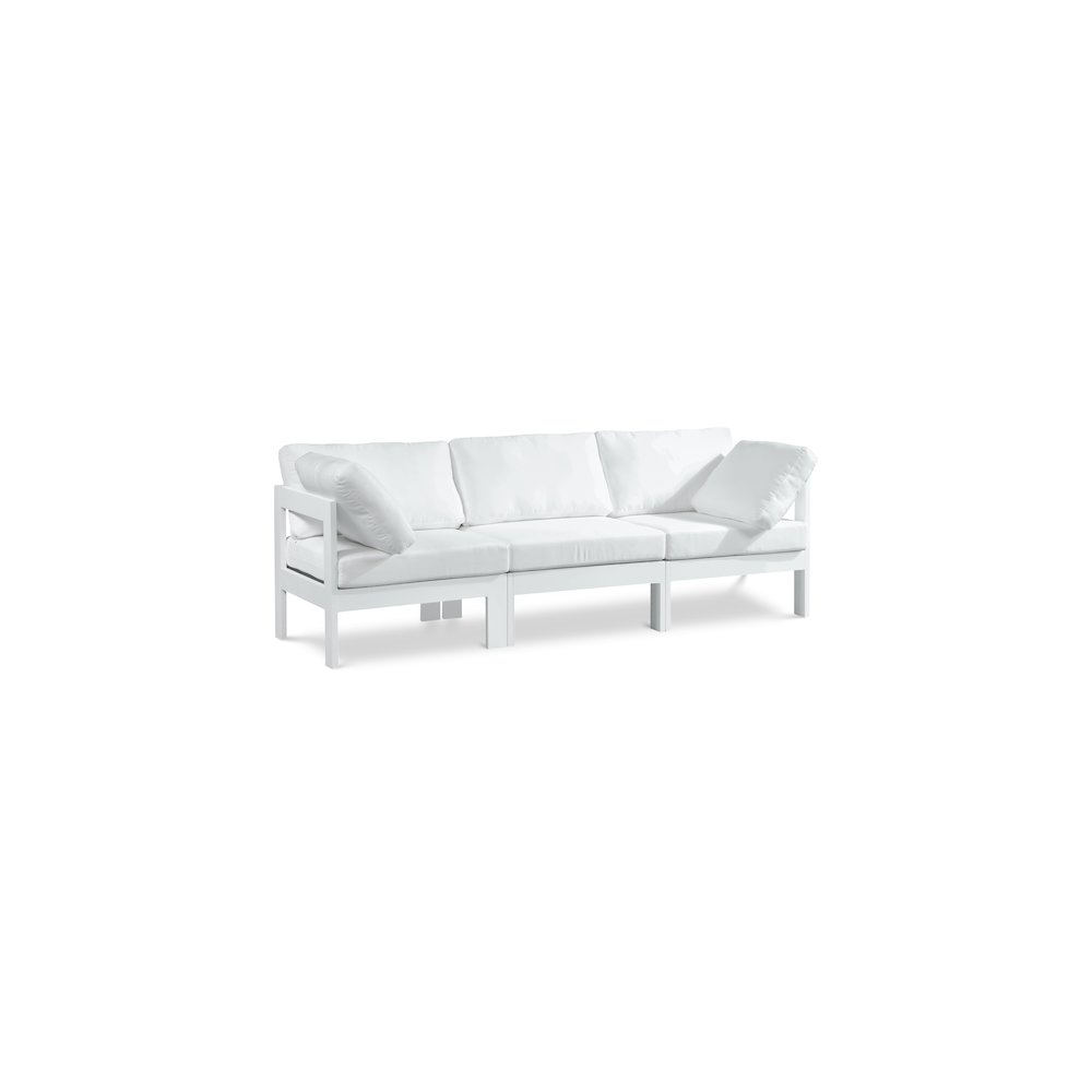 Nizuc White Water Resistant Fabric Outdoor Patio Modular Sofa. Picture 1