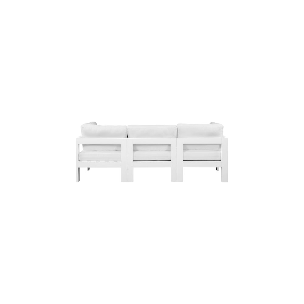 Nizuc White Water Resistant Fabric Outdoor Patio Modular Sofa. Picture 2