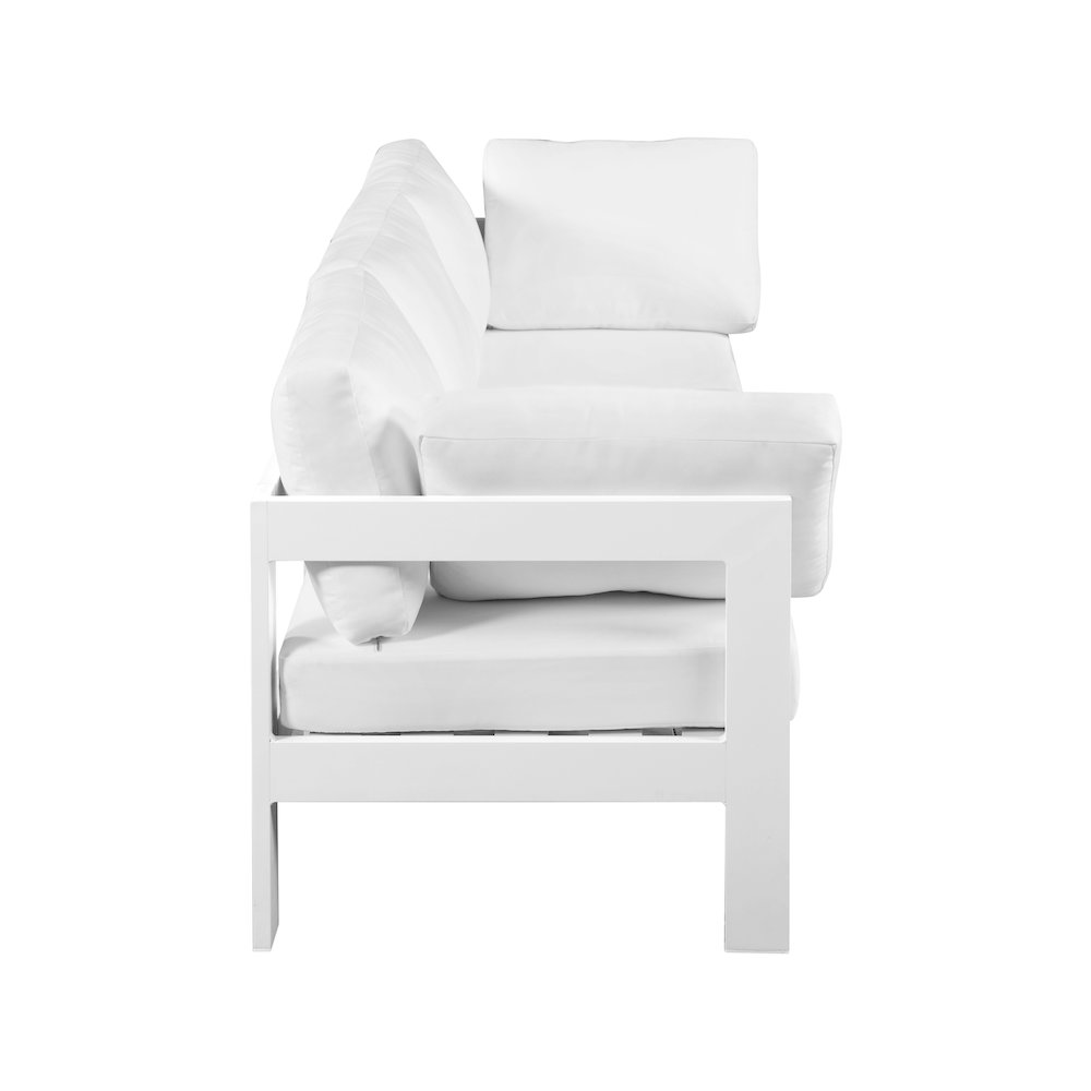 Nizuc White Water Resistant Fabric Outdoor Patio Modular Sofa. Picture 3