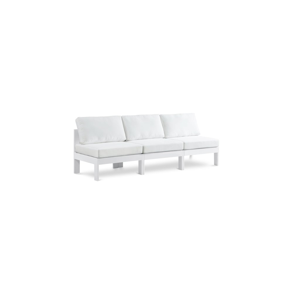 Nizuc White Water Resistant Fabric Outdoor Patio Modular Sofa. Picture 1
