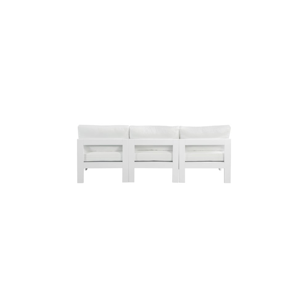 Nizuc White Water Resistant Fabric Outdoor Patio Modular Sofa. Picture 2