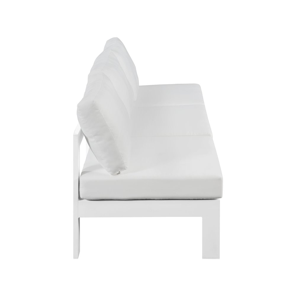 Nizuc White Water Resistant Fabric Outdoor Patio Modular Sofa. Picture 3