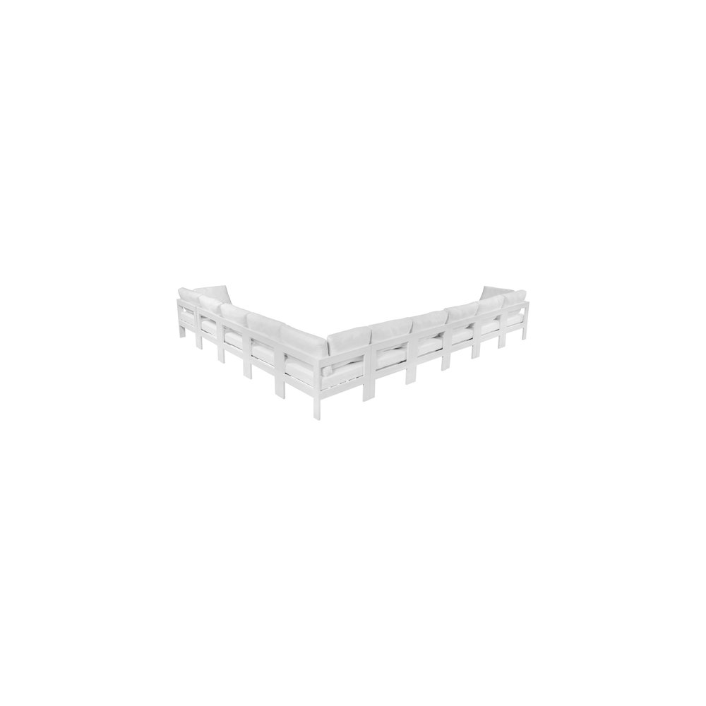 Nizuc White Water Resistant Fabric Outdoor Patio Modular Sectional. Picture 2