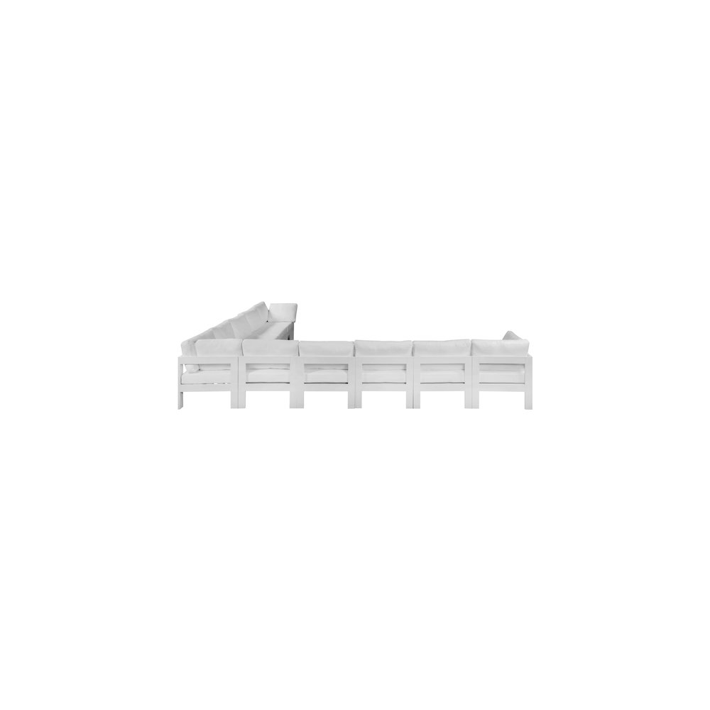 Nizuc White Water Resistant Fabric Outdoor Patio Modular Sectional. Picture 3