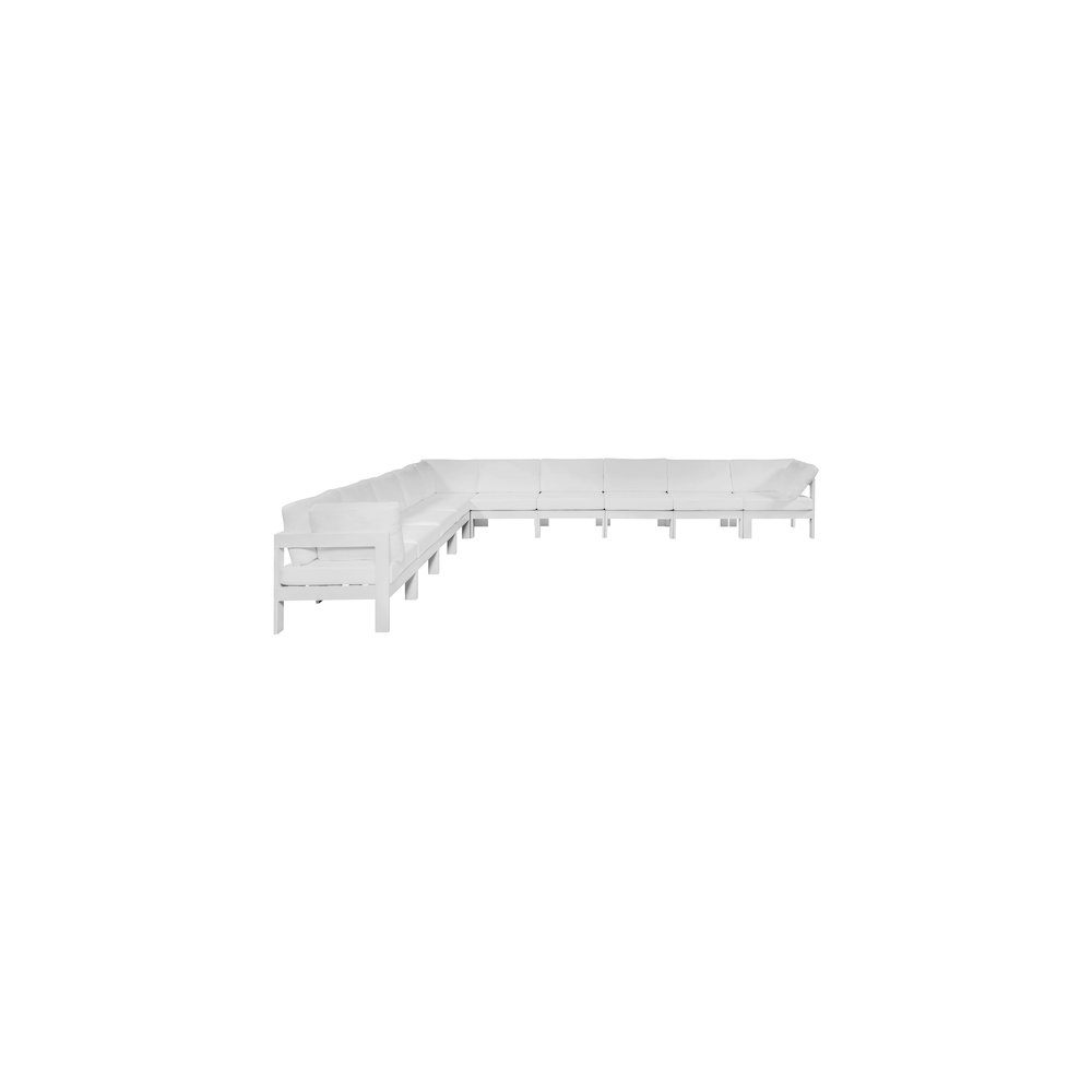Nizuc White Water Resistant Fabric Outdoor Patio Modular Sectional. Picture 4