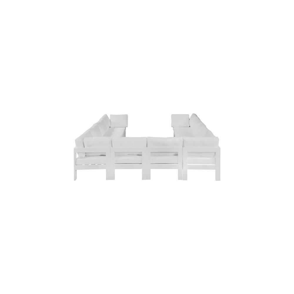 Nizuc White Water Resistant Fabric Outdoor Patio Modular Sectional. Picture 2